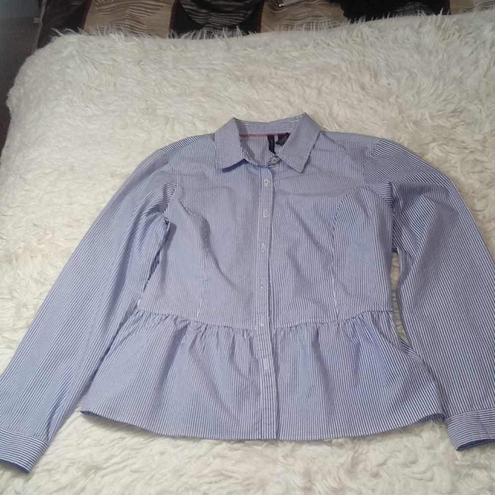 Long sleeve babydoll button-down